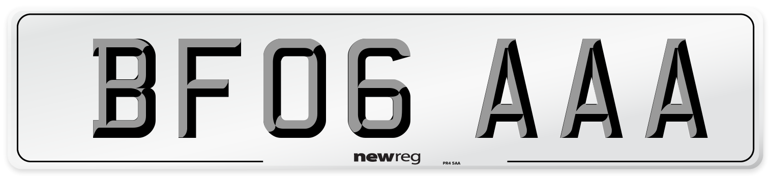 BF06 AAA Number Plate from New Reg